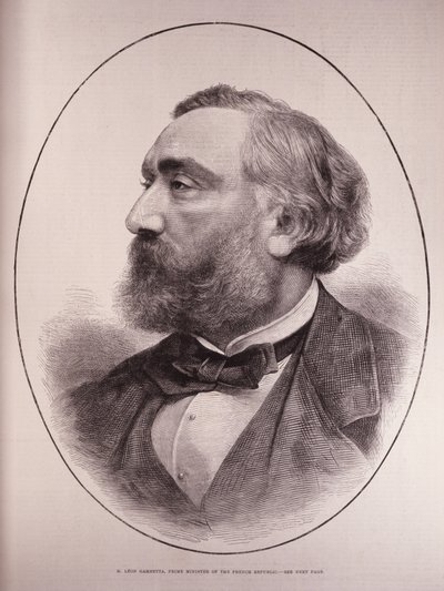 Leon Gambetta, Prime Minister of the French Republic, from The Illustrated London News by English School